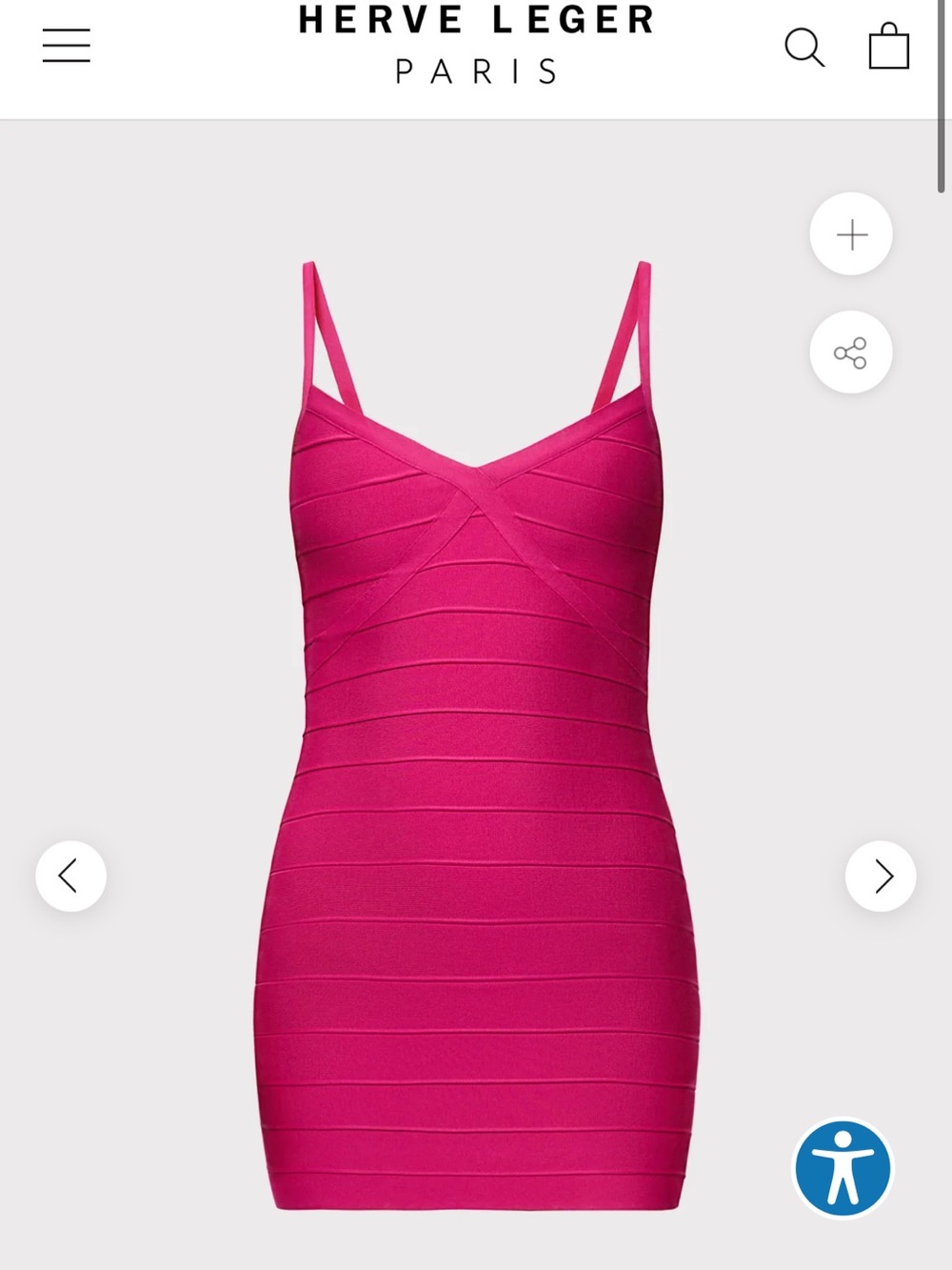 Herve Leger Hot Pink Bandage Mini Dress